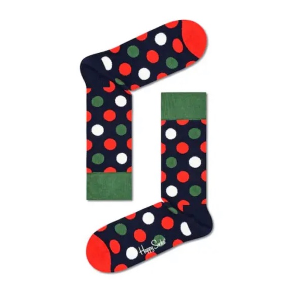 HAPPY SOCKS 4 Pack HAPPY HOLIDAYS Cotton Blend Crew Sock Gift Set UNISEX NEW - Picture 9 of 10